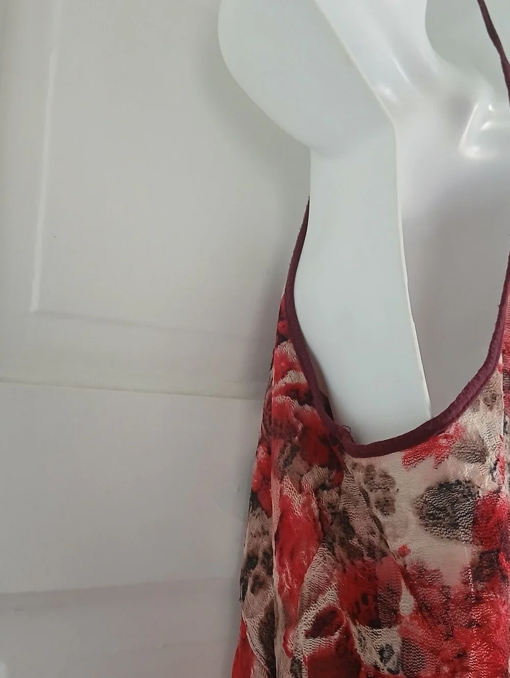 Free People Slip Tank Top Floral Babydoll Feminine Romantic Flowy Asymmetric Hem